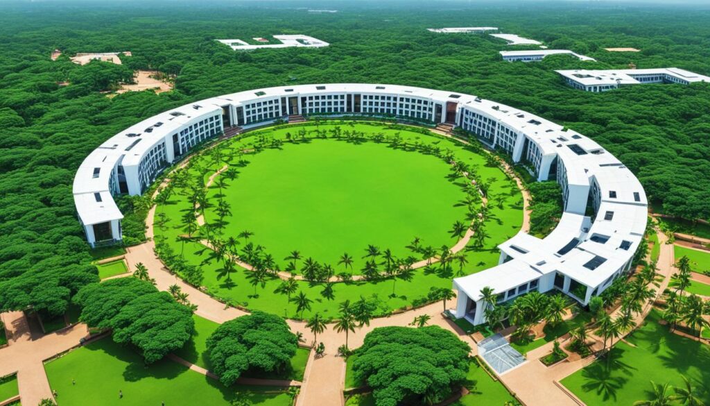 Pondicherry University's scenic campus